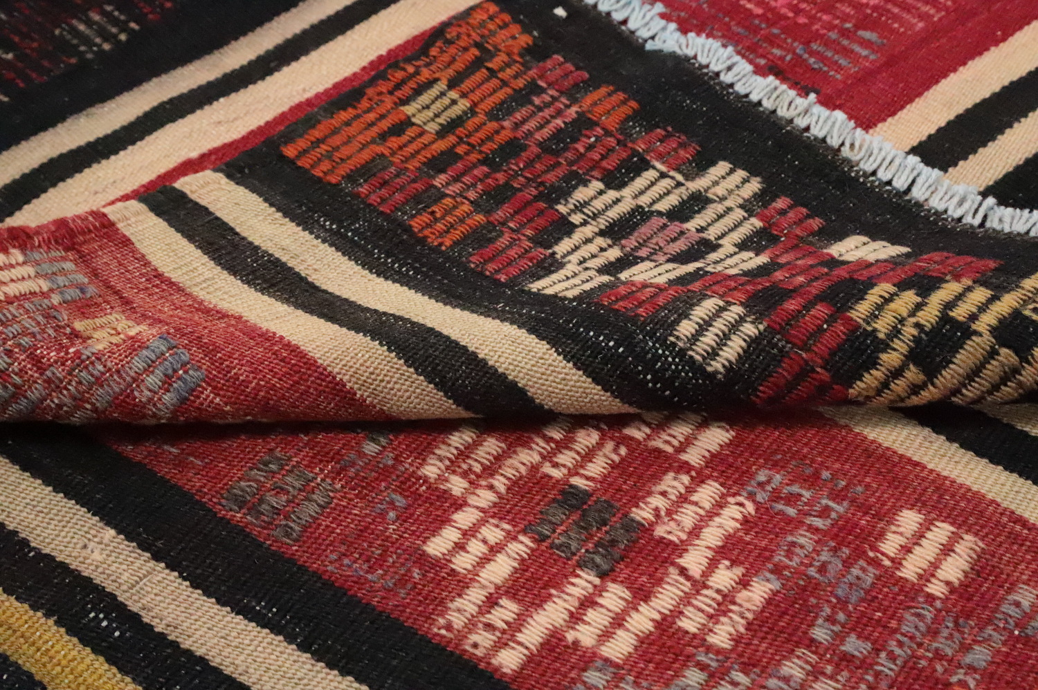 Vegetable Dye Kilim Geometric Area Rug 6x9