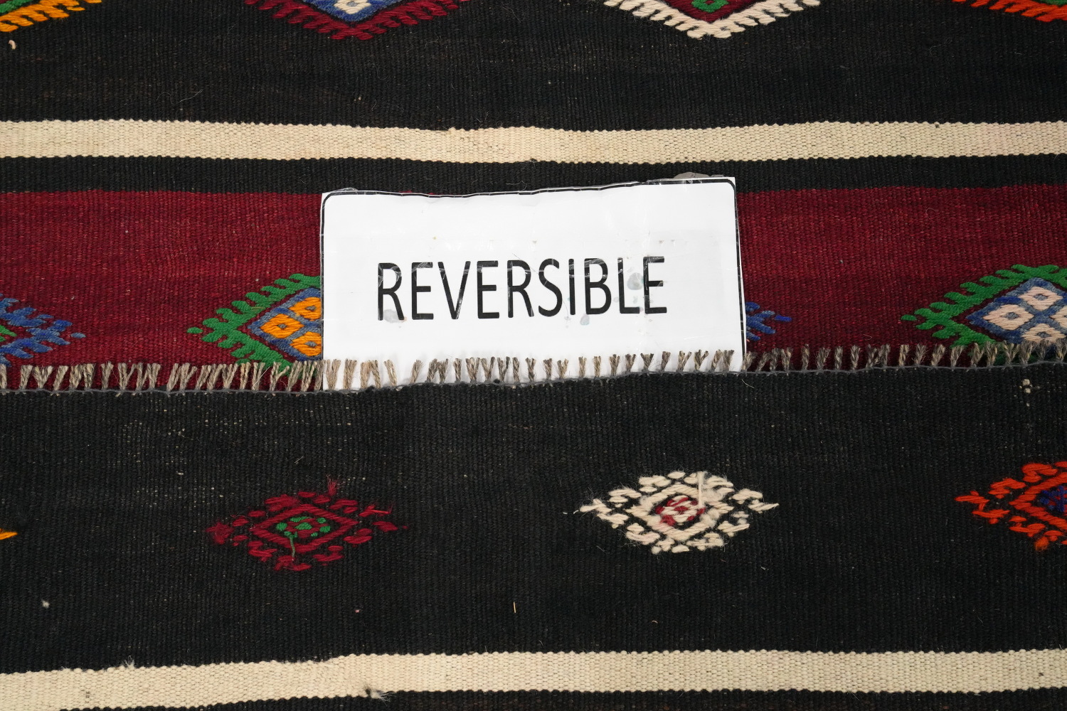 Vegetable Dye Kilim Geometric Area Rug 6x11