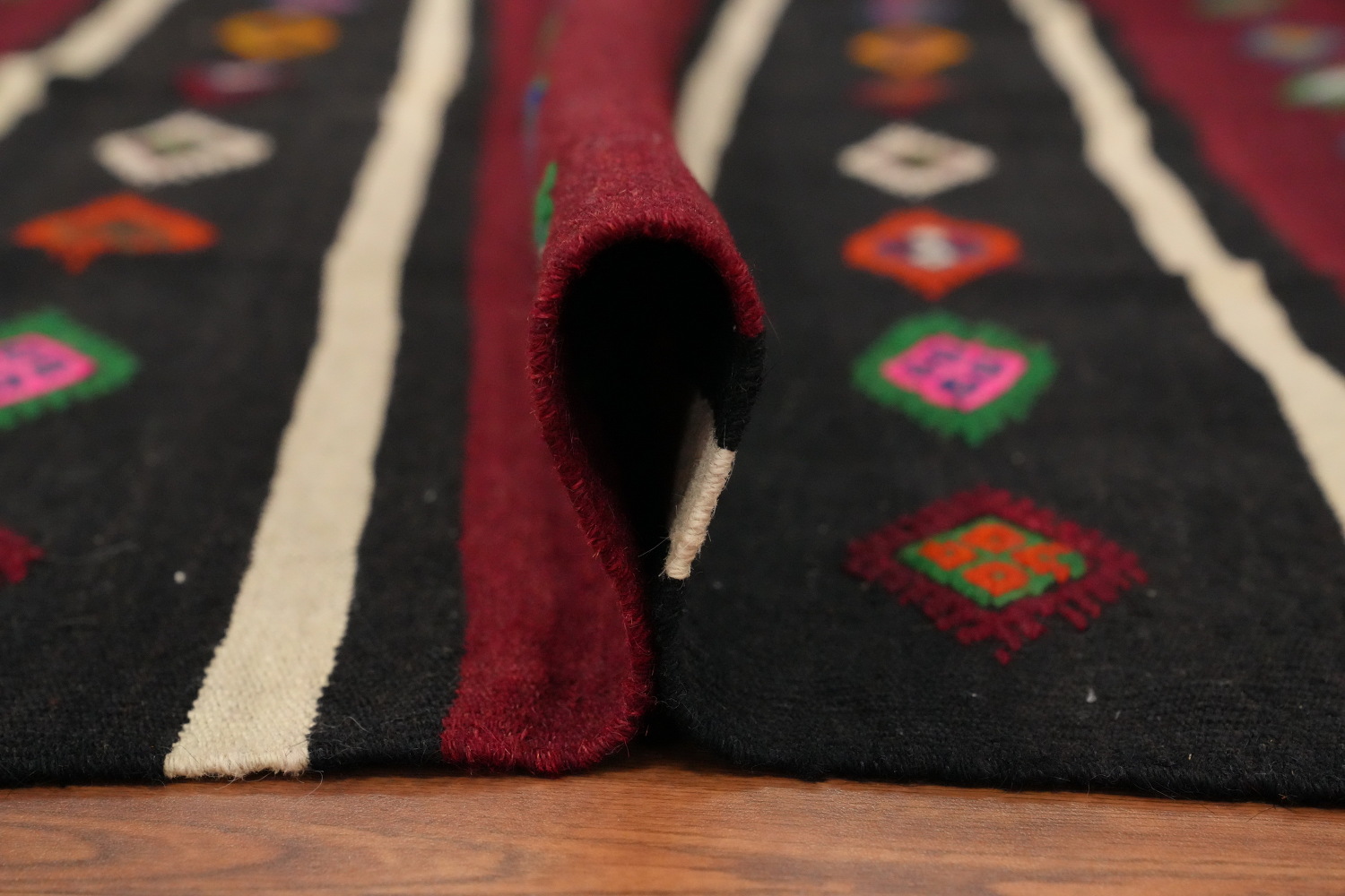 Vegetable Dye Kilim Geometric Area Rug 6x11