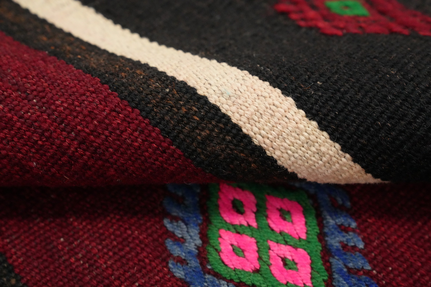 Vegetable Dye Kilim Geometric Area Rug 6x11