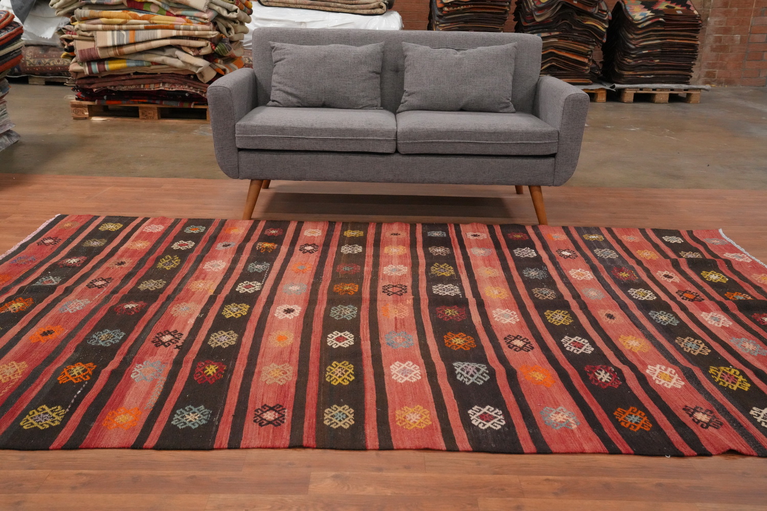 Vegetable Dye Kilim Turkish Area Rug 6x10