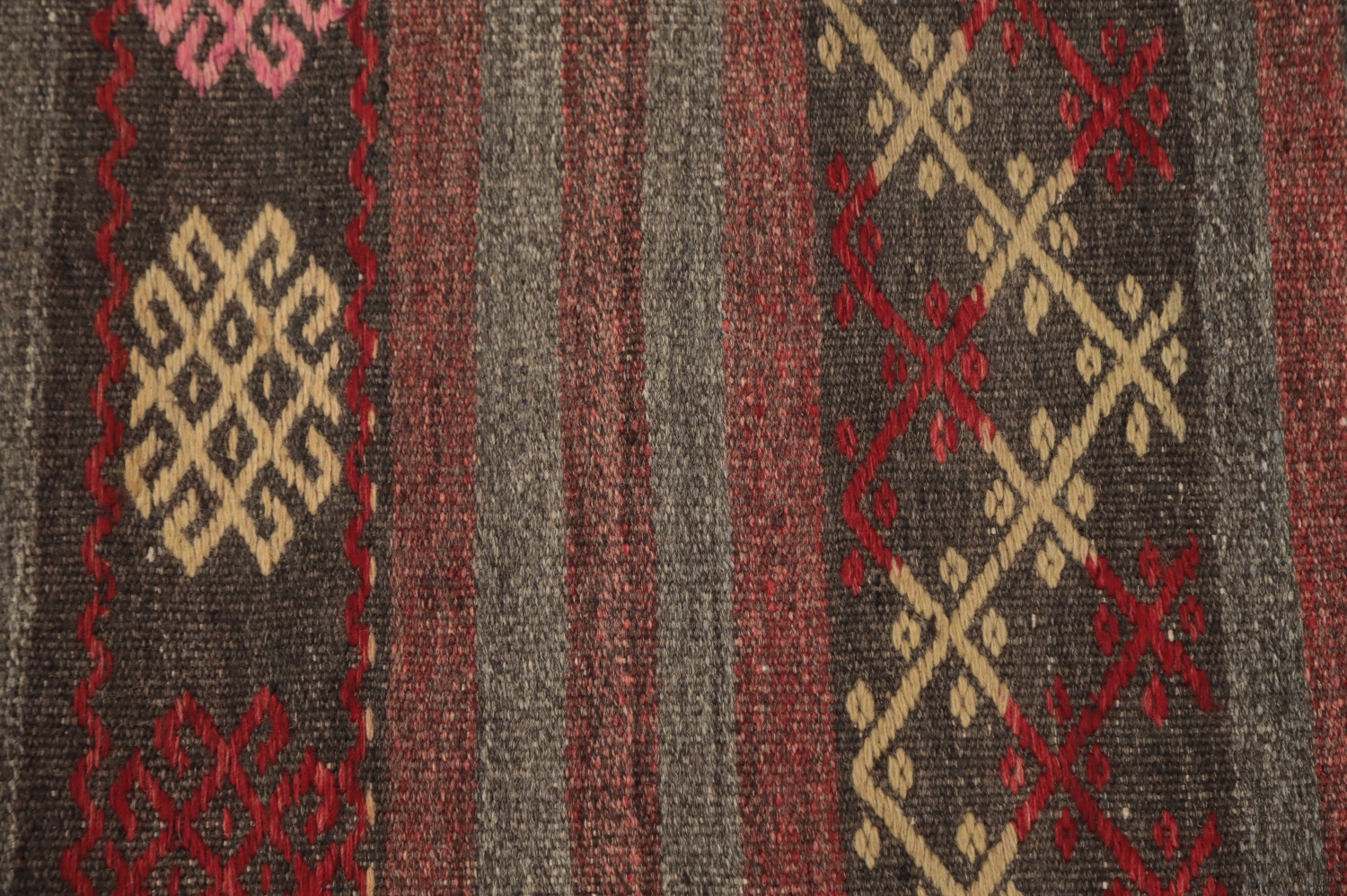 Vegetable Dye Kilim Geometric Area Rug 7x11