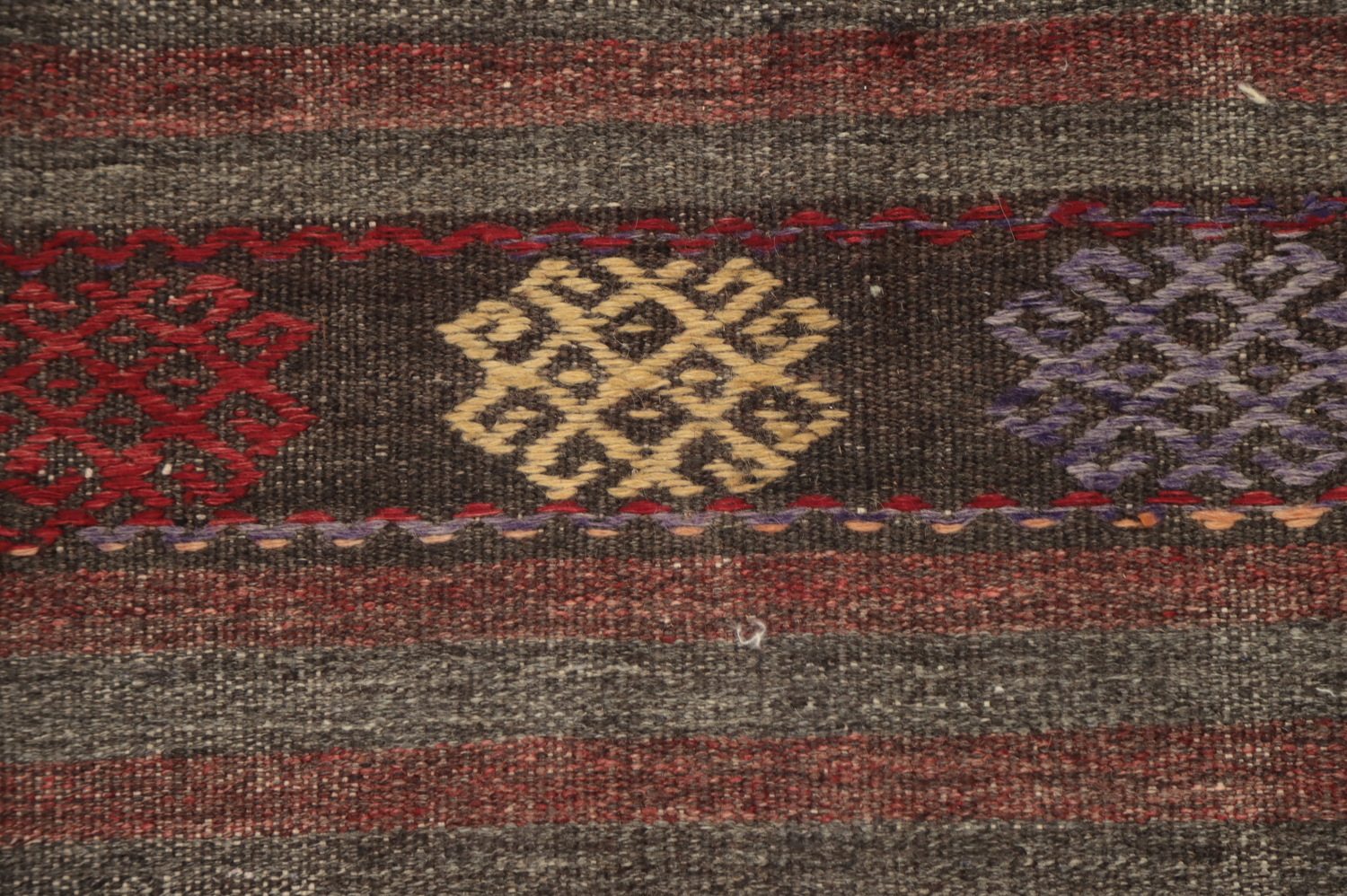 Vegetable Dye Kilim Geometric Area Rug 7x11
