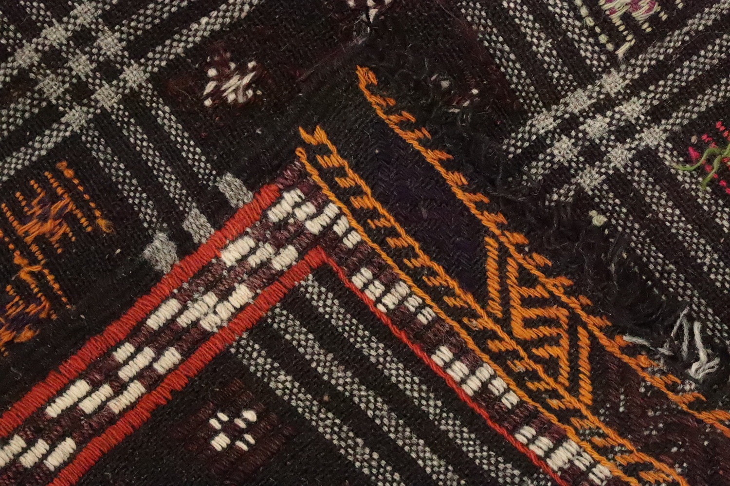 Vegetable Dye Kilim Geometric Wool Area Rug 6x11