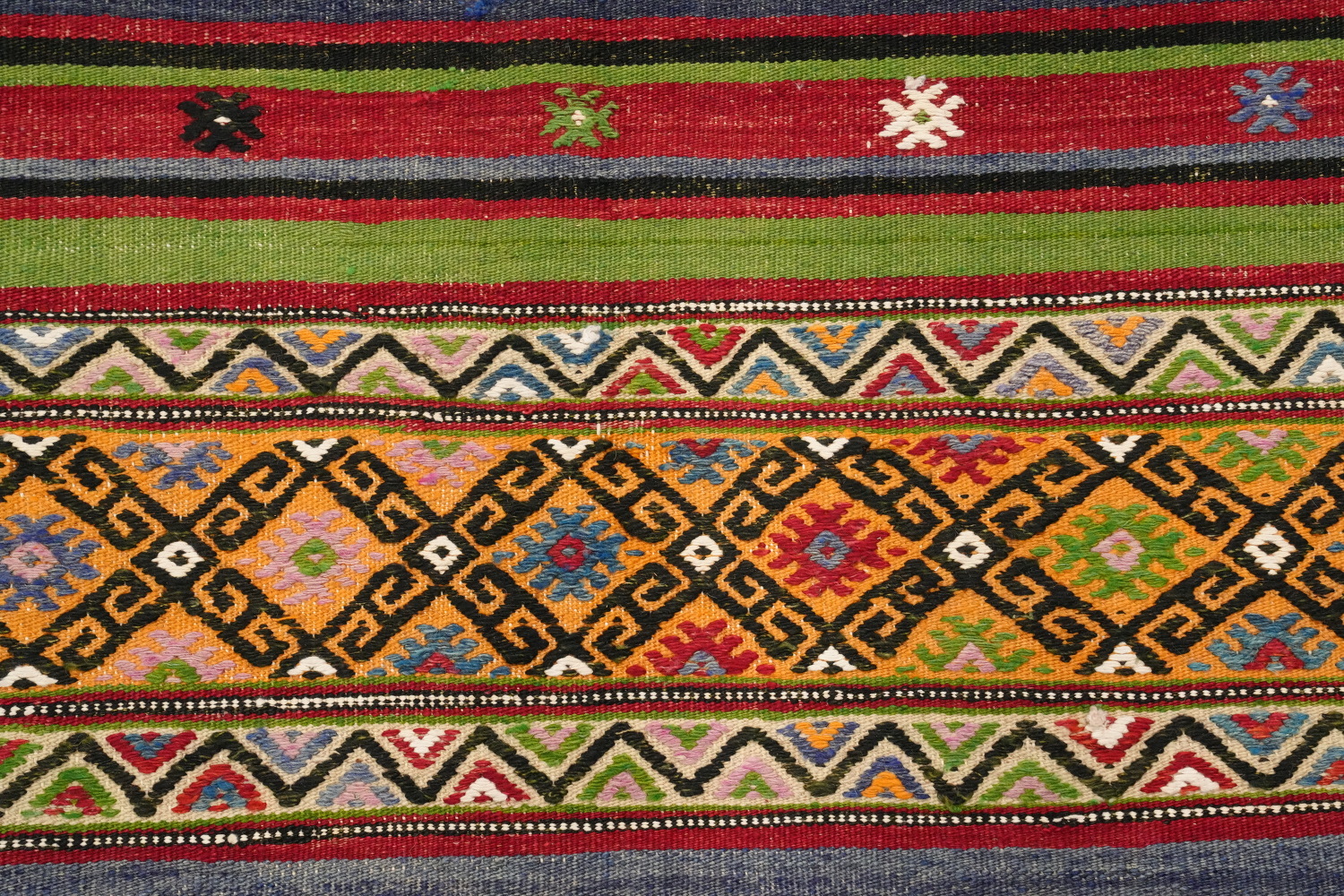 Vegetable Dye Kilim Geometric Wool Area Rug 5x8