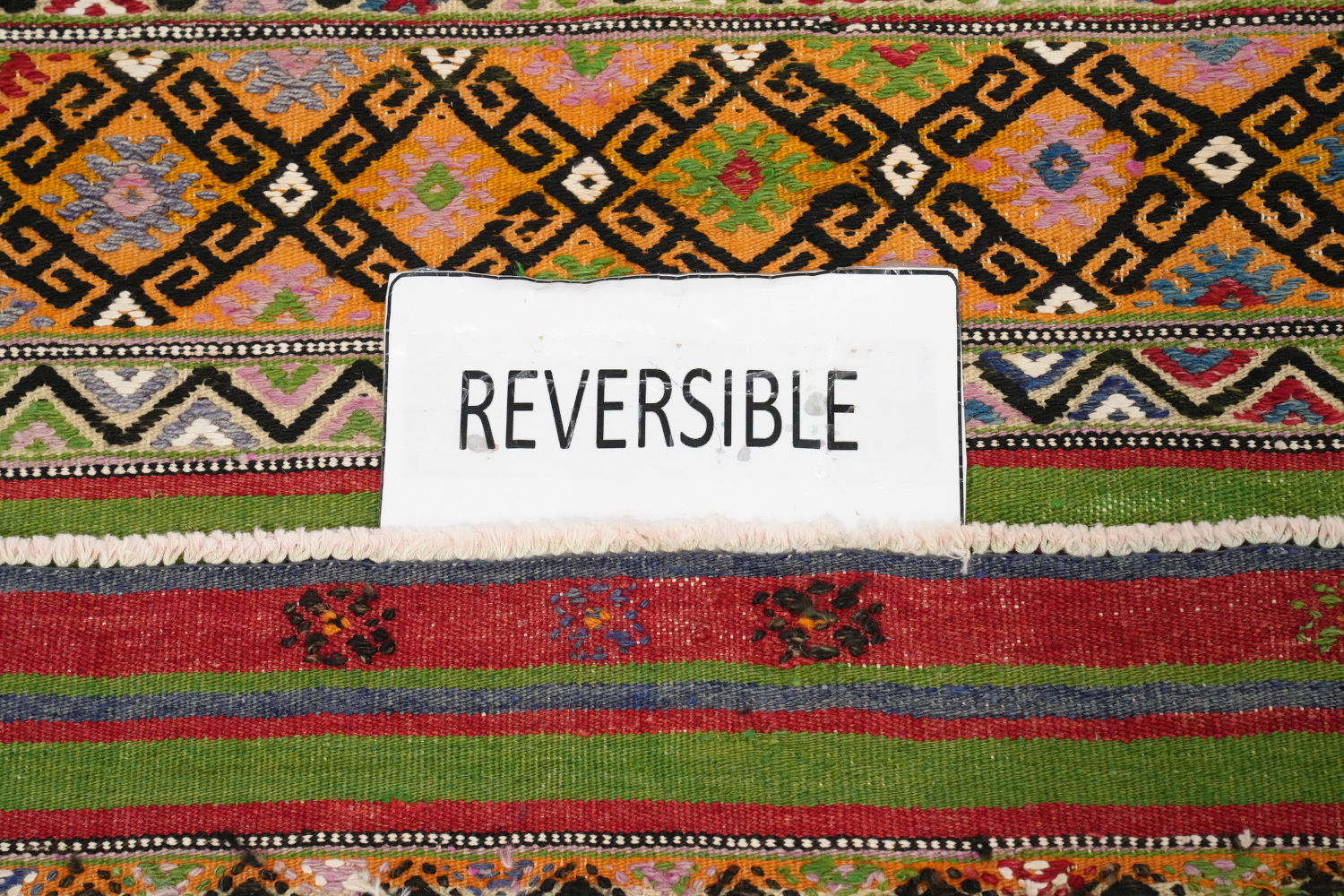 Vegetable Dye Kilim Geometric Wool Area Rug 5x8