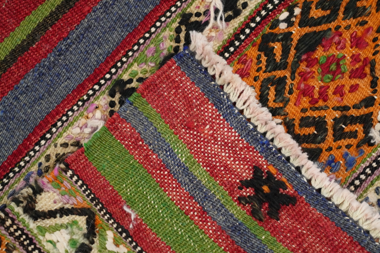 Vegetable Dye Kilim Geometric Wool Area Rug 5x8