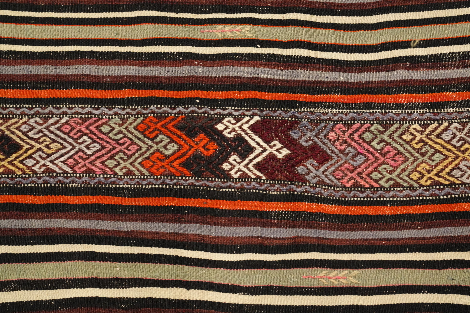 Ethnic Stripes and Bold Hues Kilim Rug 5x7