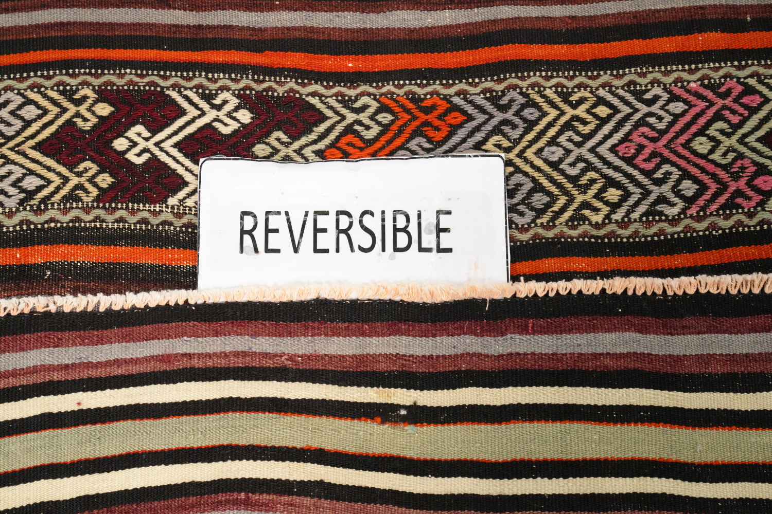 Ethnic Stripes and Bold Hues Kilim Rug 5x7