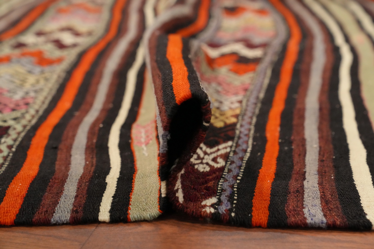 Ethnic Stripes and Bold Hues Kilim Rug 5x7