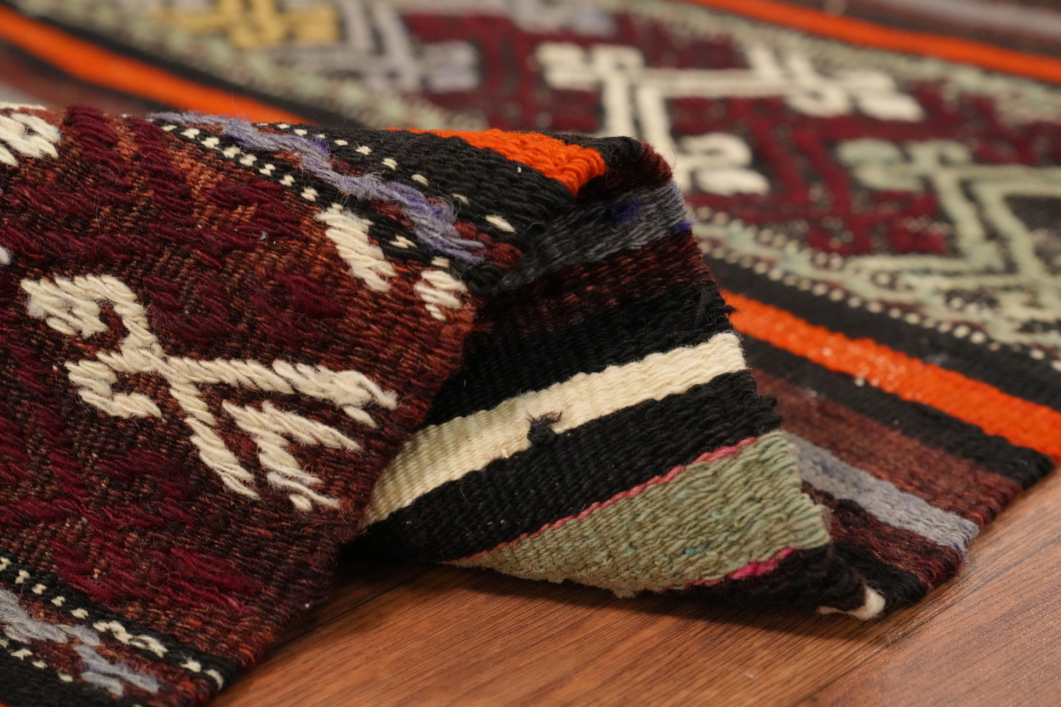 Ethnic Stripes and Bold Hues Kilim Rug 5x7