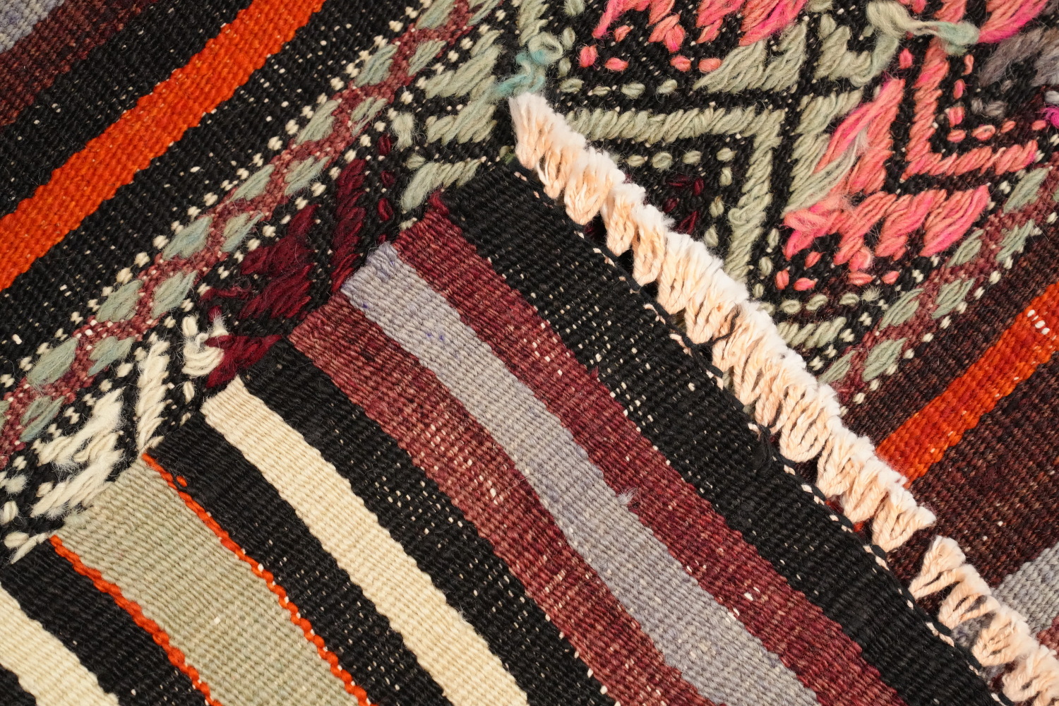 Ethnic Stripes and Bold Hues Kilim Rug 5x7