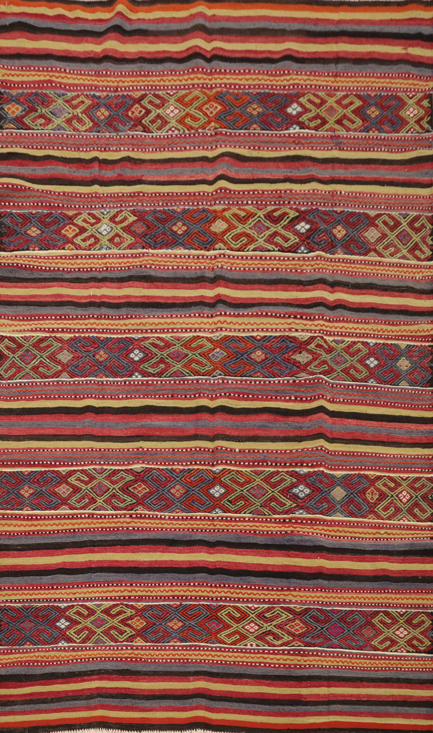 Vegetable Dye Kilim Turkish Area Rug 6x8
