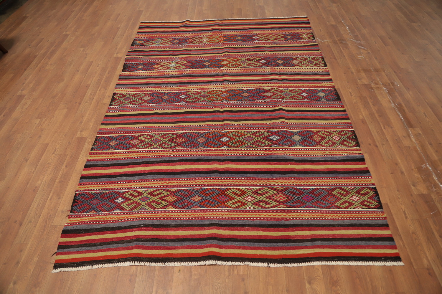 Vegetable Dye Kilim Turkish Area Rug 6x8