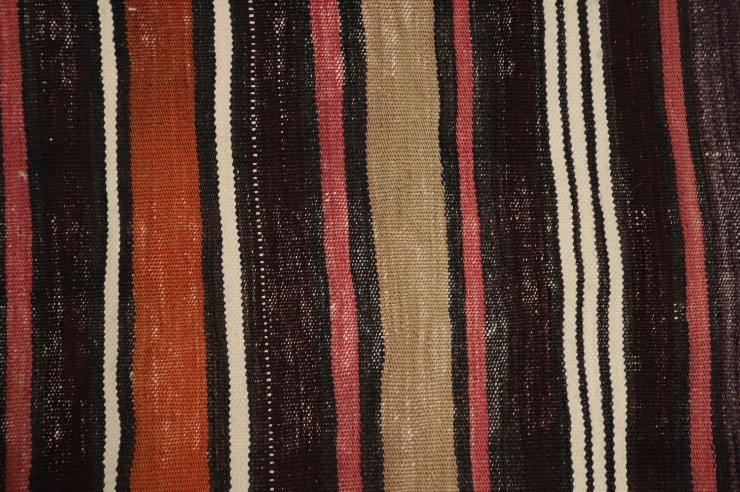 Elegant Striped Kilim Area Rug 5x8 with Earth Tones