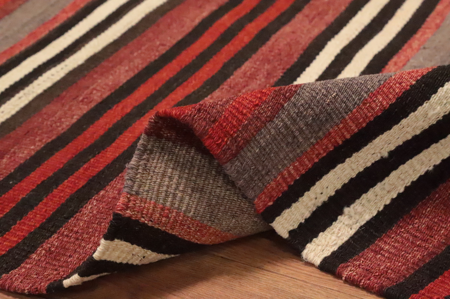 Striped Kilim Area Rug 5x10 Perfect for Cozy Living Spaces