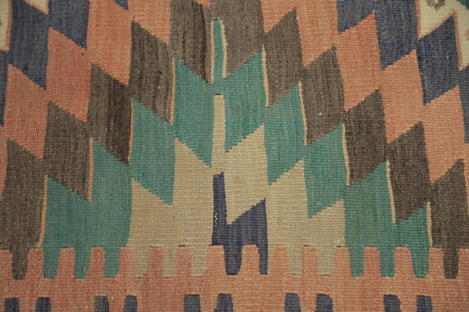 Vegetable Dye Kilim Geometric Area Rug 6x9