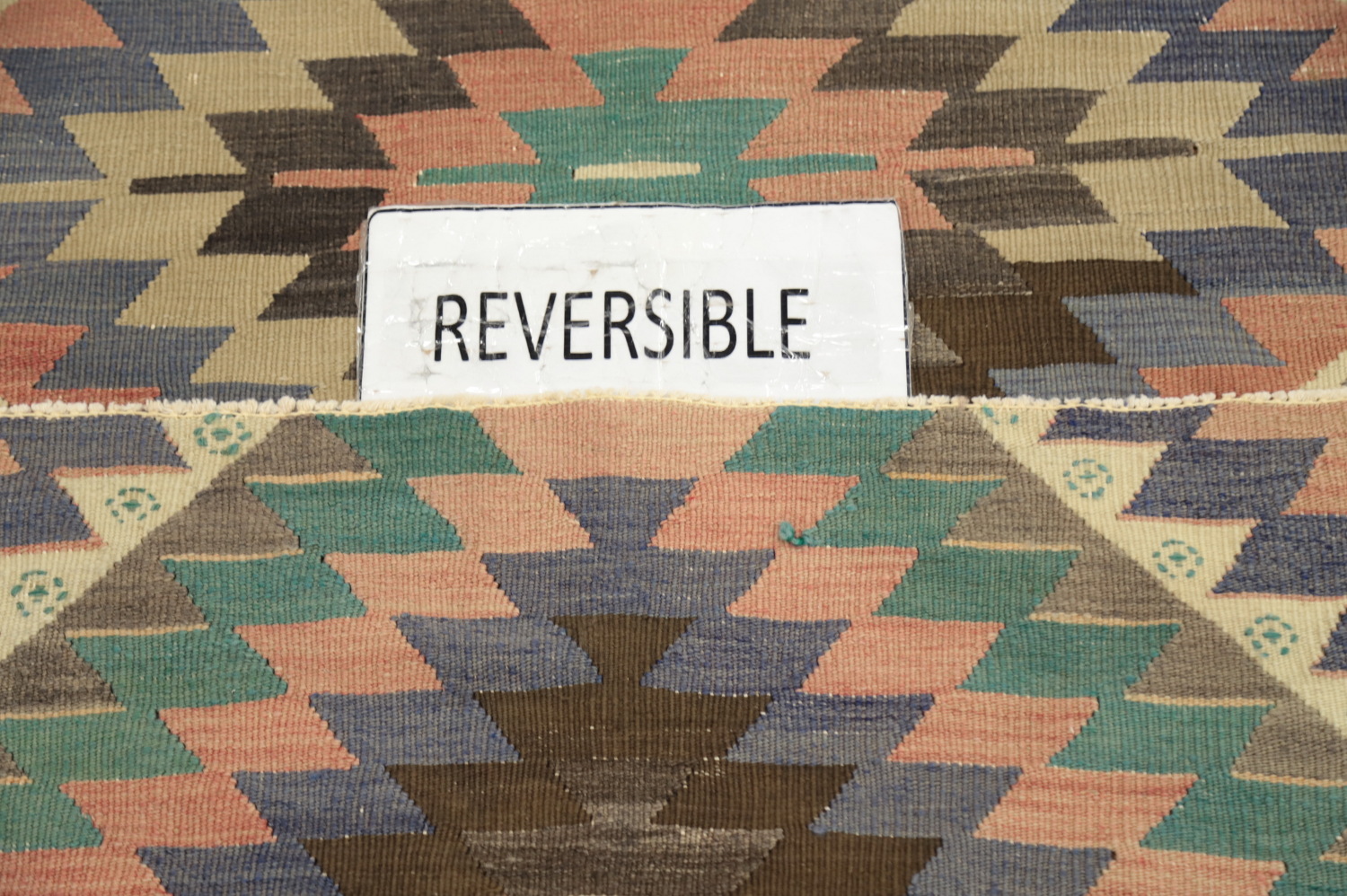 Vegetable Dye Kilim Geometric Area Rug 6x9