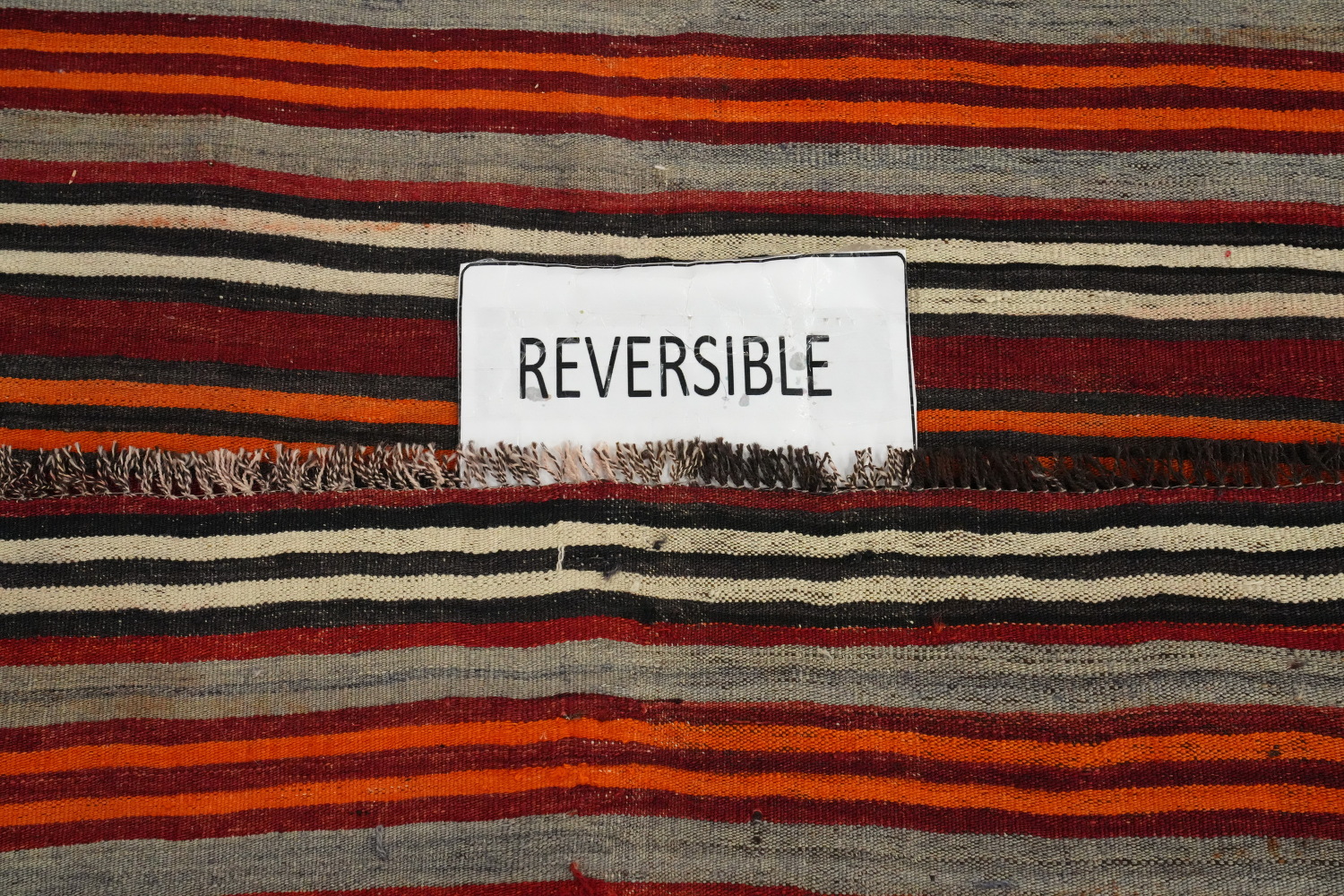 Vibrant Stripes Handmade Wool Kilim Area Rug 5x11