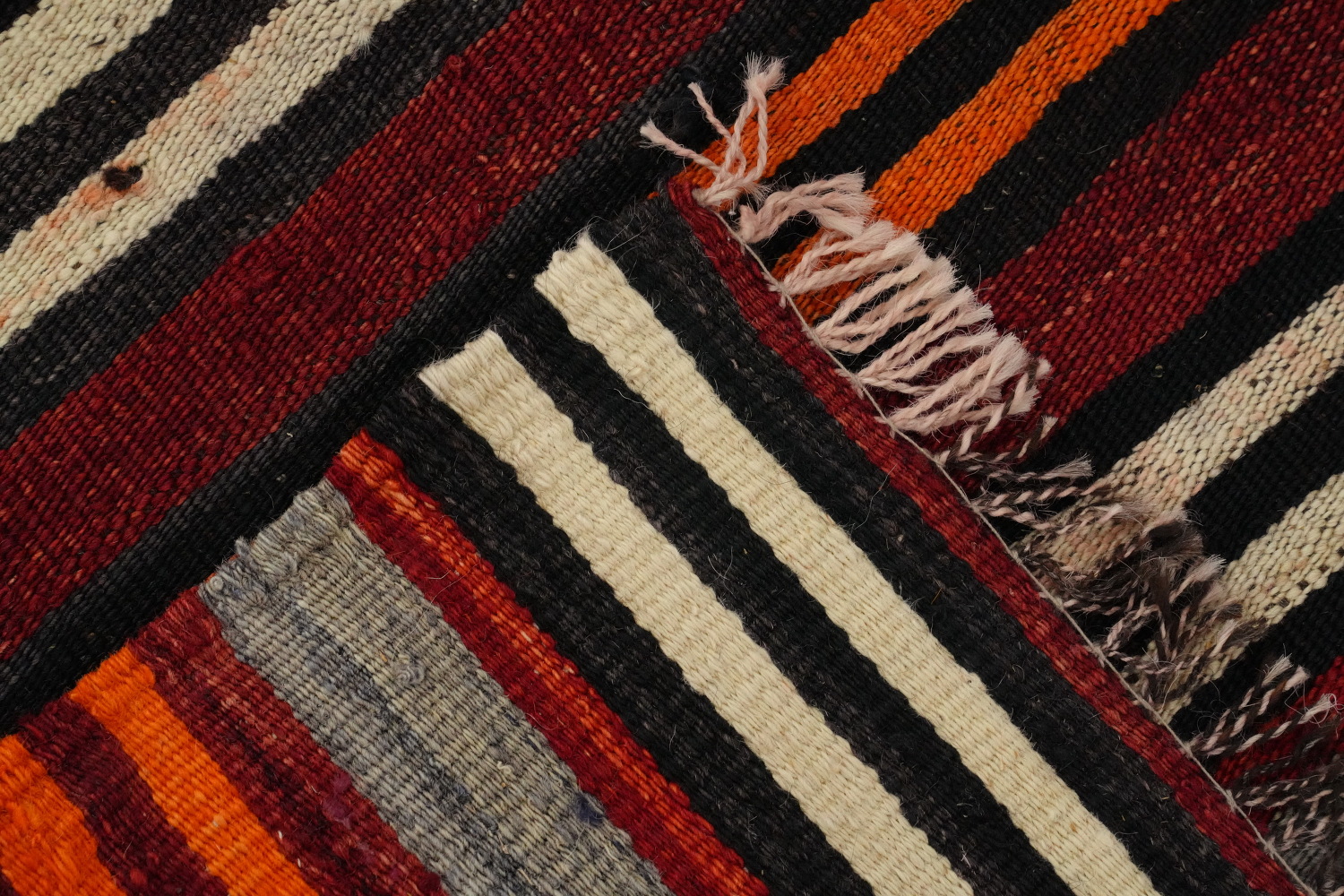 Vibrant Stripes Handmade Wool Kilim Area Rug 5x11