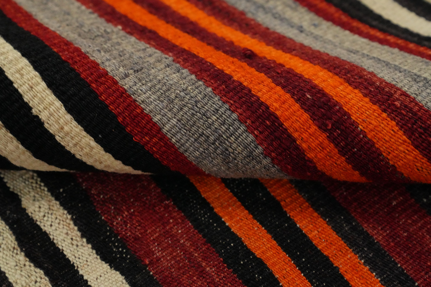 Vibrant Stripes Handmade Wool Kilim Area Rug 5x11