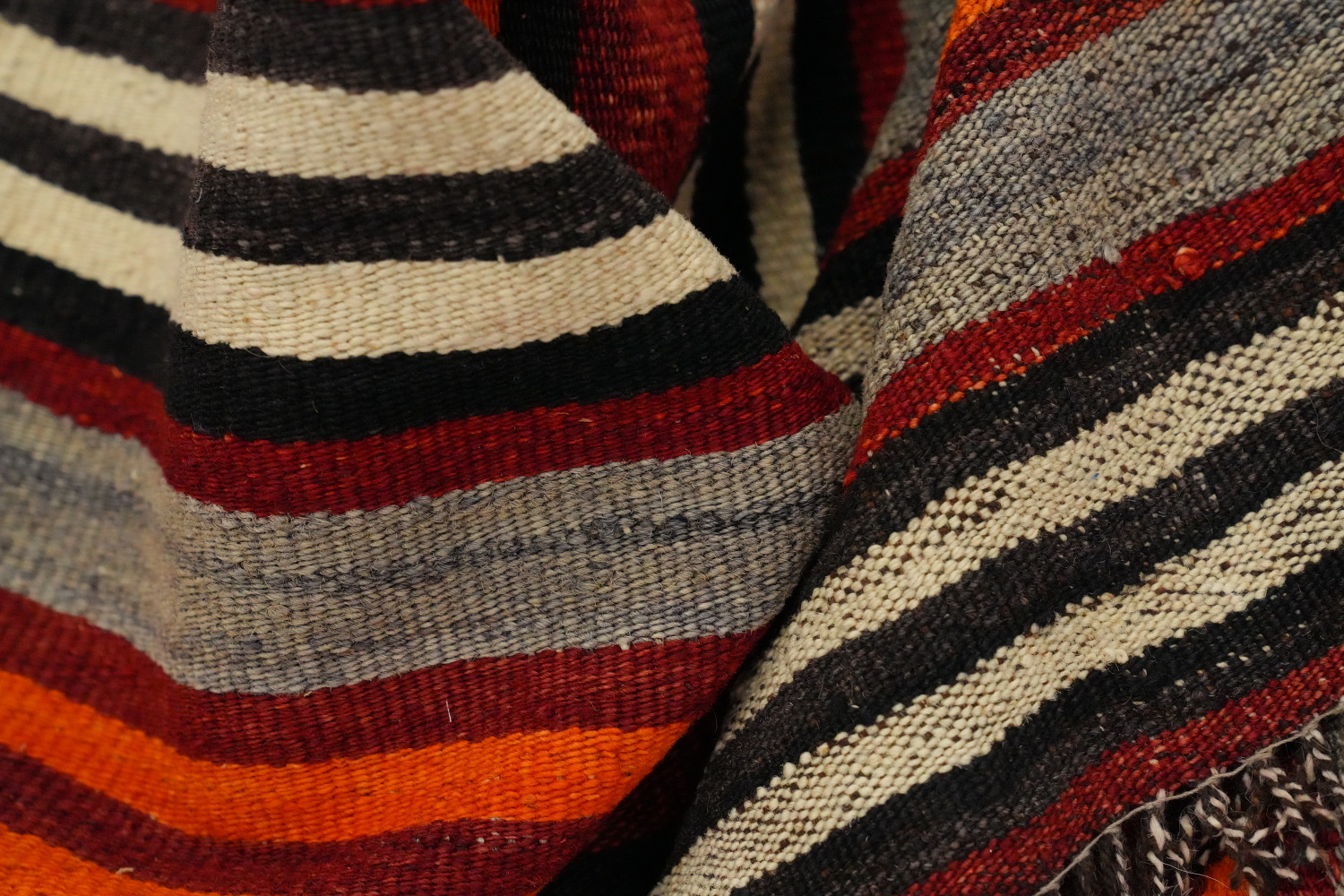 Vibrant Stripes Handmade Wool Kilim Area Rug 5x11