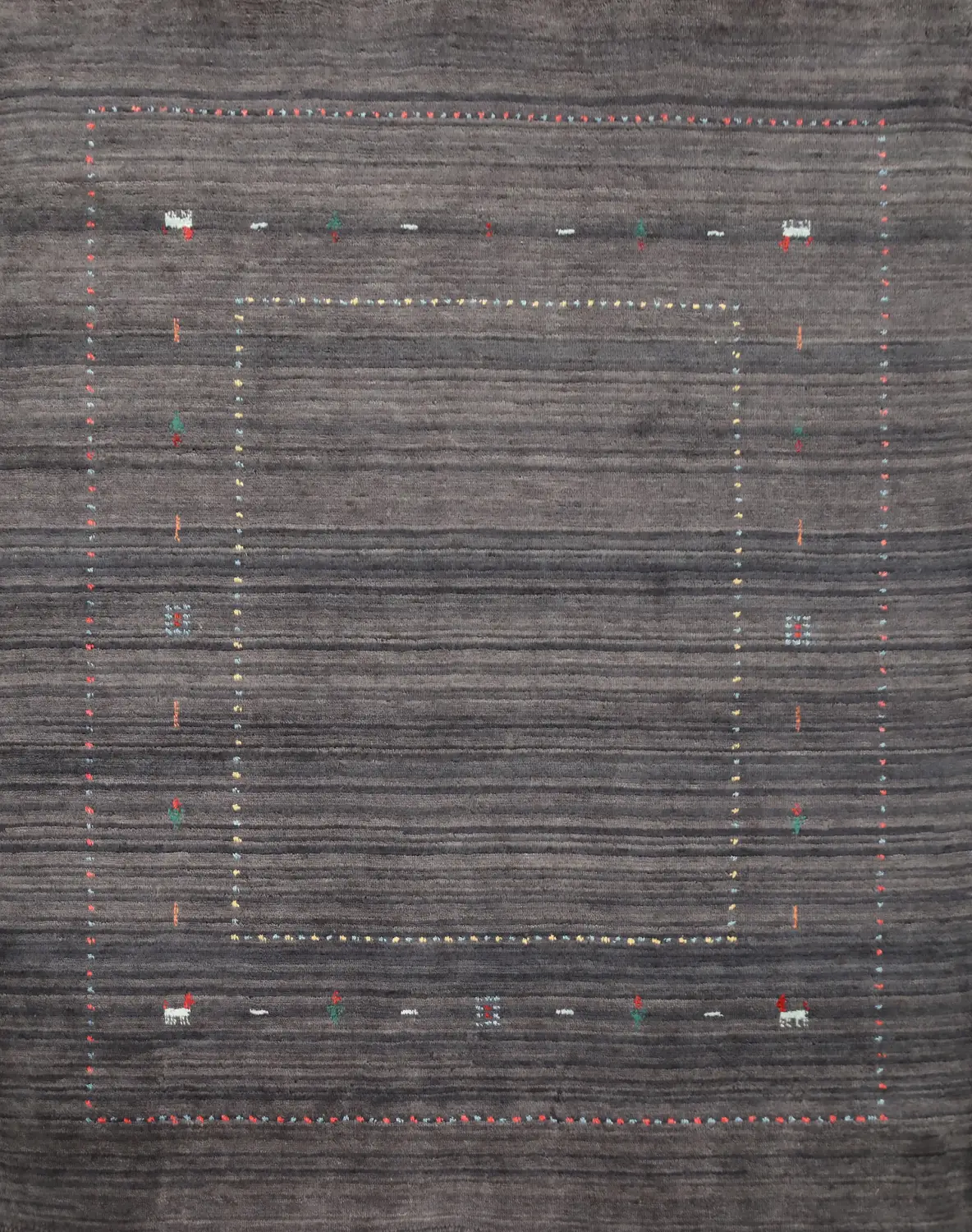 Handmade Wool Gray Gabbeh Square Rug 5x5
