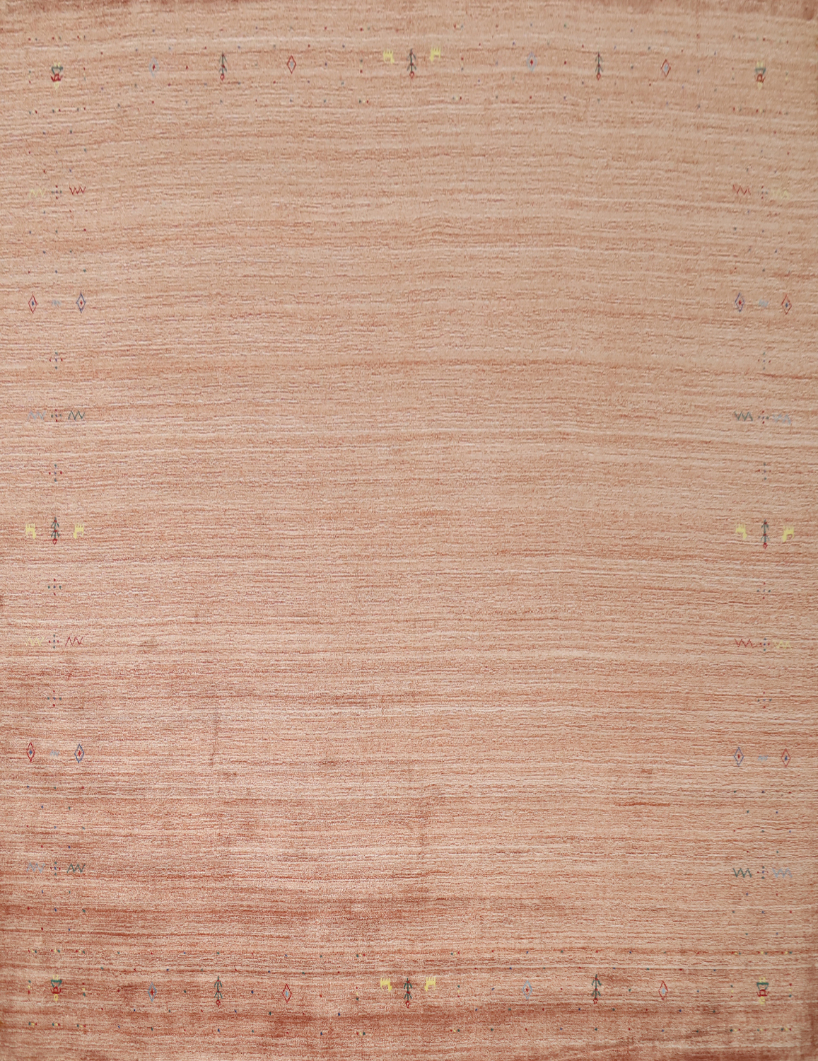 Natural Charm: Terracotta Gabbeh Square Area Rug 10x10