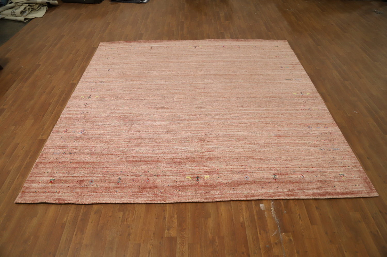 Natural Charm: Terracotta Gabbeh Square Area Rug 10x10