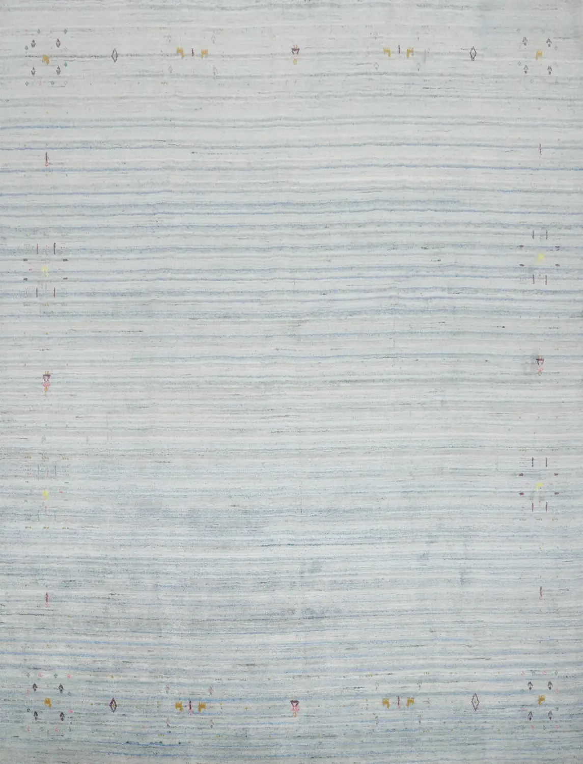 Elegant Minimalist Gabbeh Area Rug 9x9 with Subtle Hues and Pattern