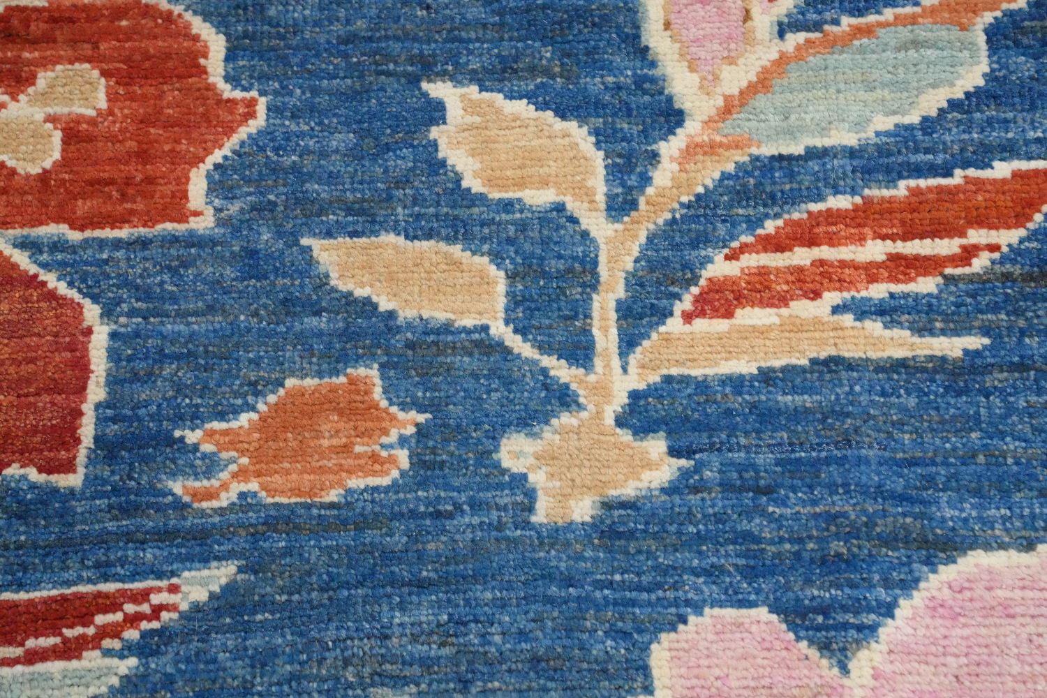 Vegetable Dye Blue Floral Oushak Area Rug 8x10