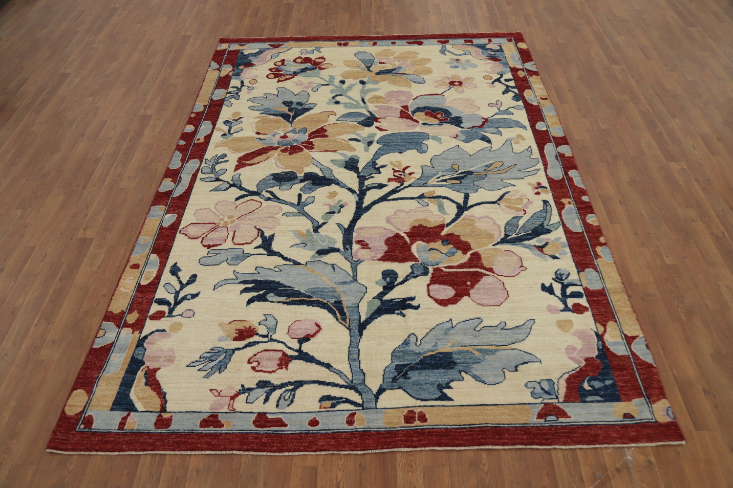 Vegetable Dye Floral Oushak Oriental Area Rug 7x10