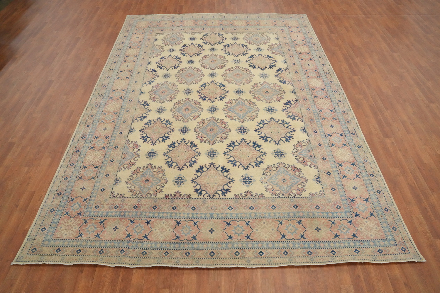 Geometric Kazak Vegetable Dye Area Rug 9x13