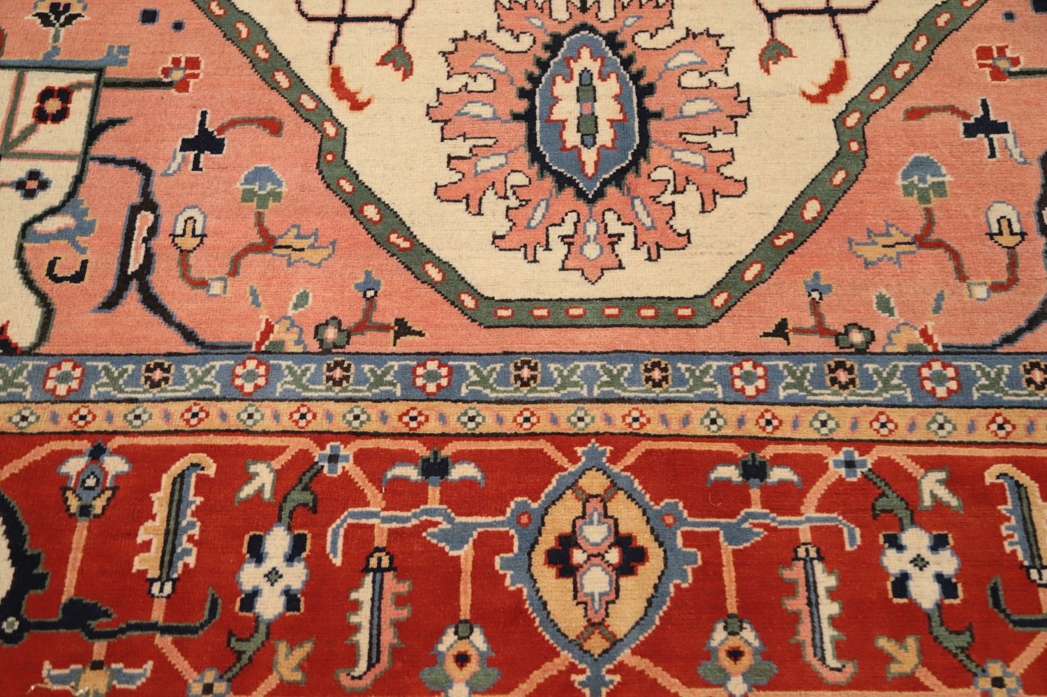 Geometric Heriz Serapi Vegetable Dye Area Rug 9x12
