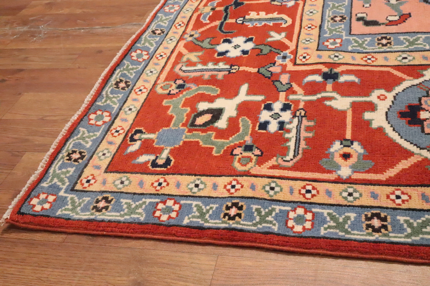 Geometric Heriz Serapi Vegetable Dye Area Rug 9x12