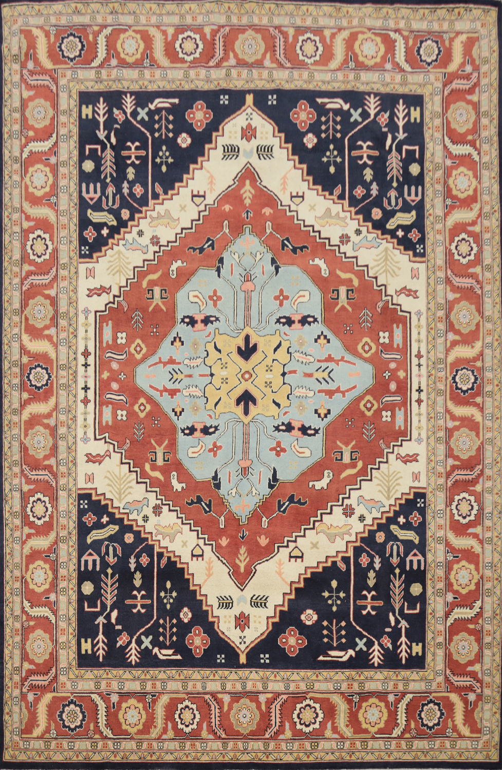 Vegetable Dye Heriz Oriental Area Rug 9x12