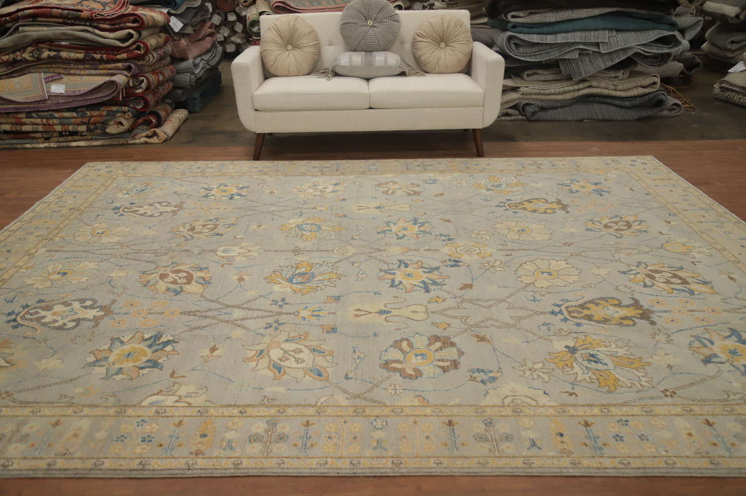 Handmade Floral Kazak Vegetable Dye Area Rug 9x12