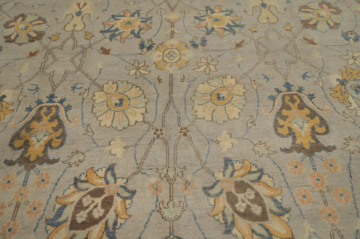 Handmade Floral Kazak Vegetable Dye Area Rug 9x12