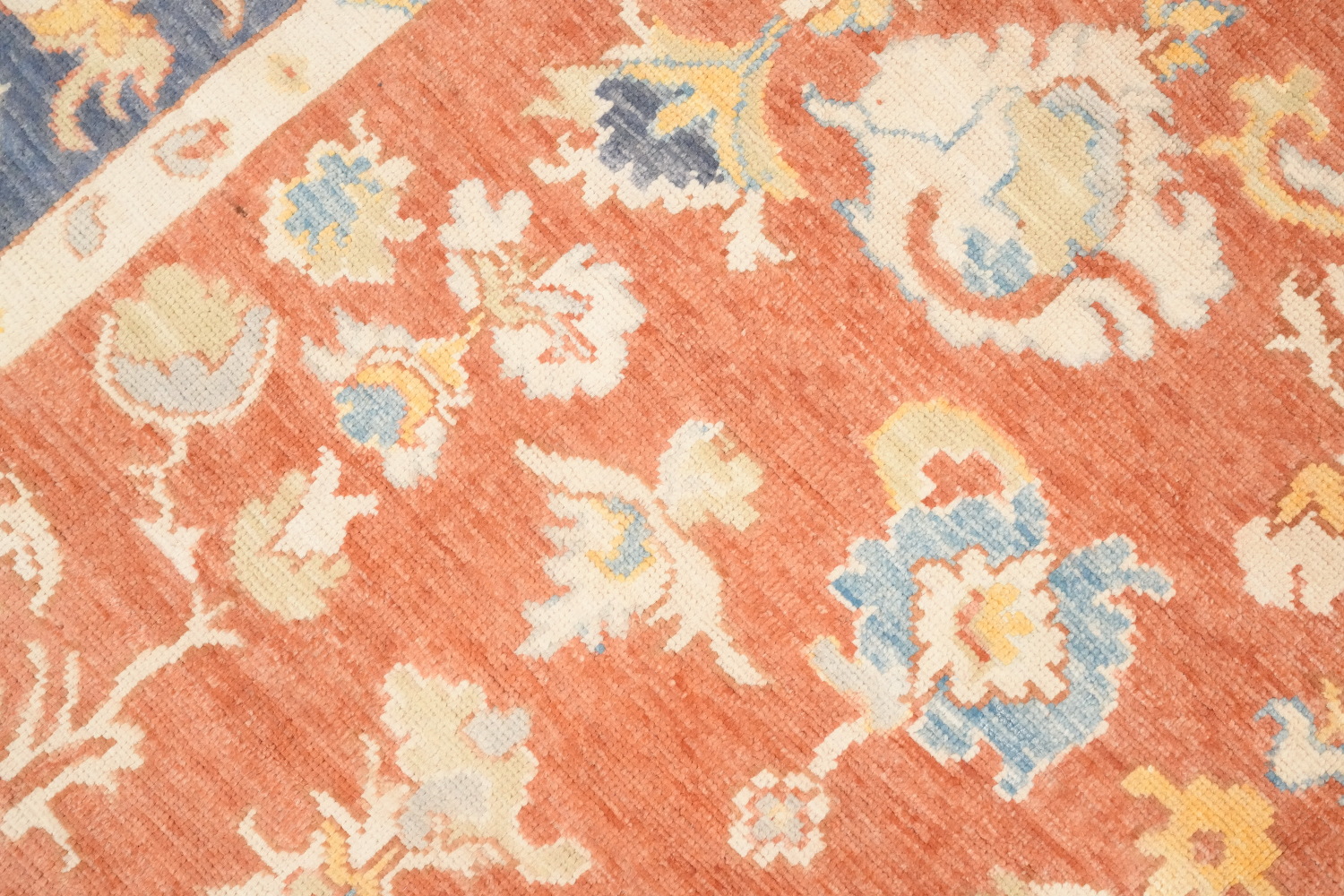 Vegetable Dye Floral Oushak Handmade Area Rug 7x10
