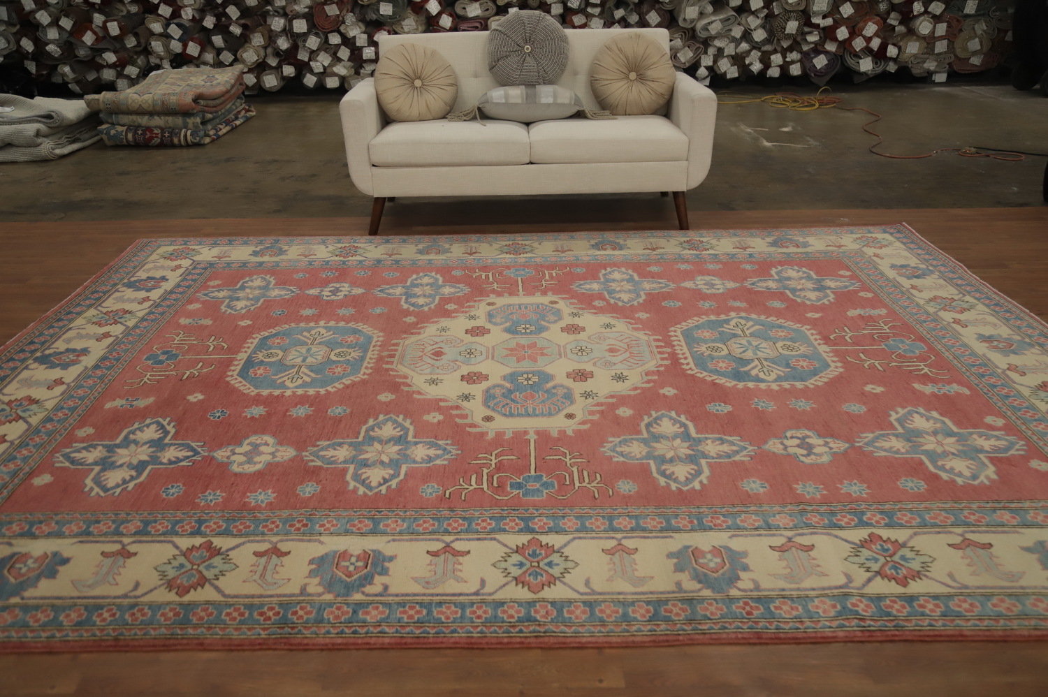 Vegetable Dye Kazak Large Area Rug 9x12