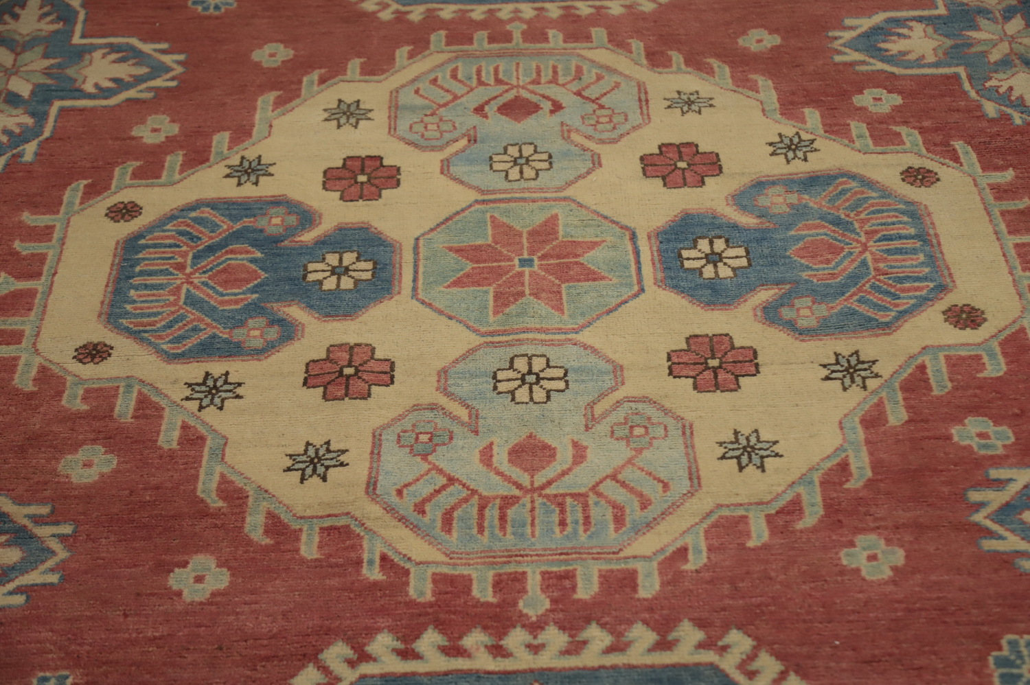 Vegetable Dye Kazak Large Area Rug 9x12