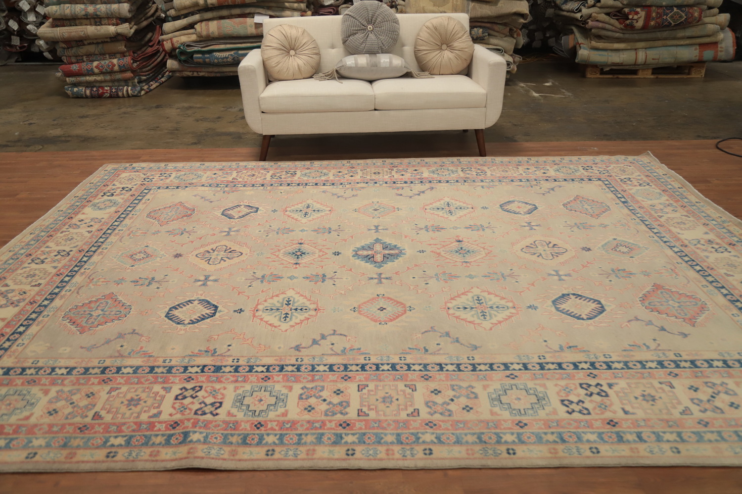 Vegetable Dye Kazak Oriental Area Rug 9x12
