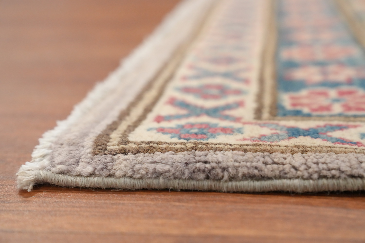 Geometric Gray Kazak Vegetable Dye Area Rug 10x13