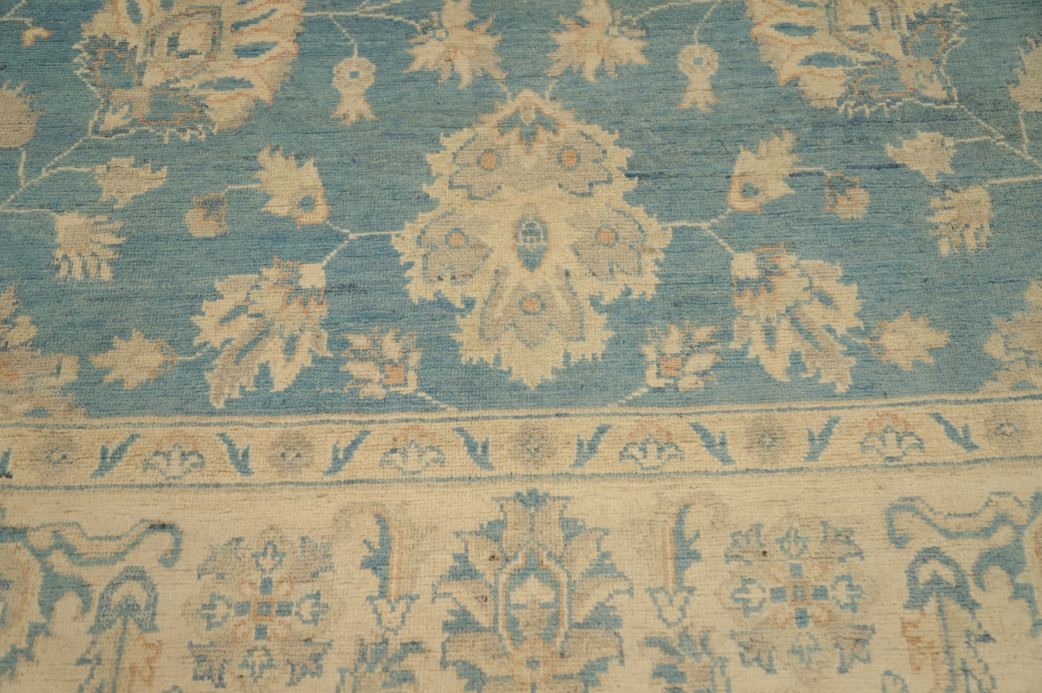 Blue Floral Kazak Vegetable Dye Area Rug 8x10