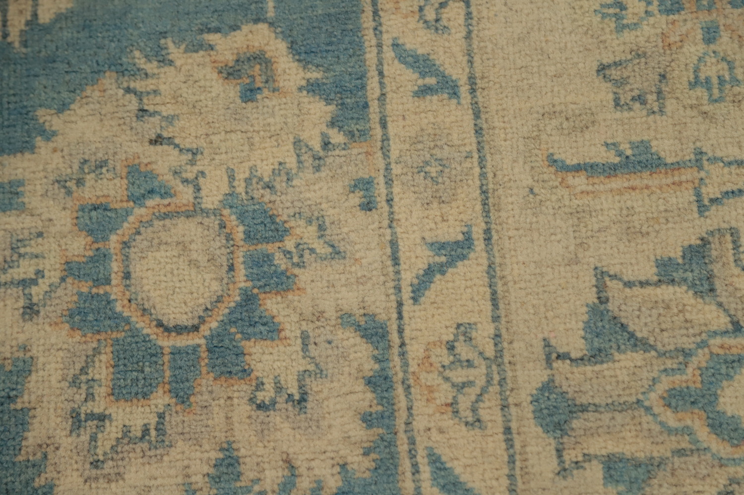 Blue Floral Kazak Vegetable Dye Area Rug 8x10