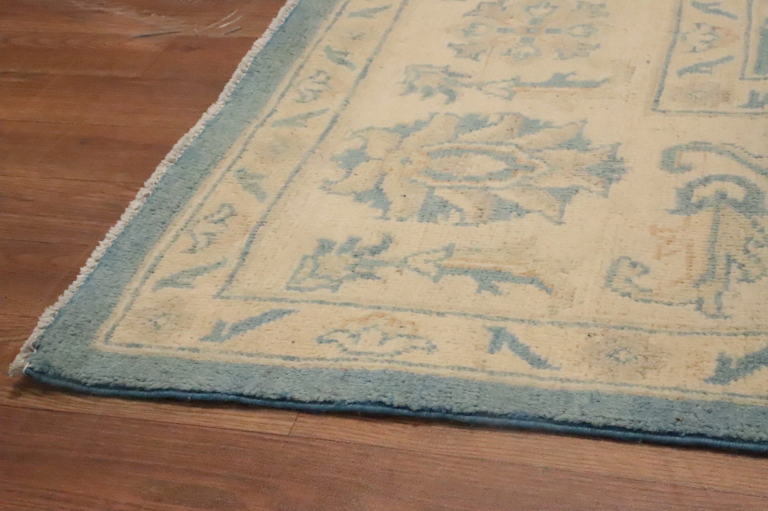 Blue Floral Kazak Vegetable Dye Area Rug 8x10