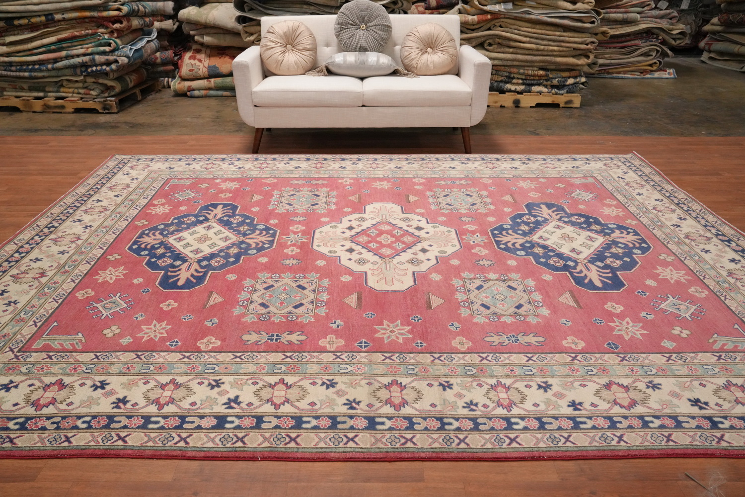 Vegetable Dye Kazak Handmade Large Area Rug 9x12