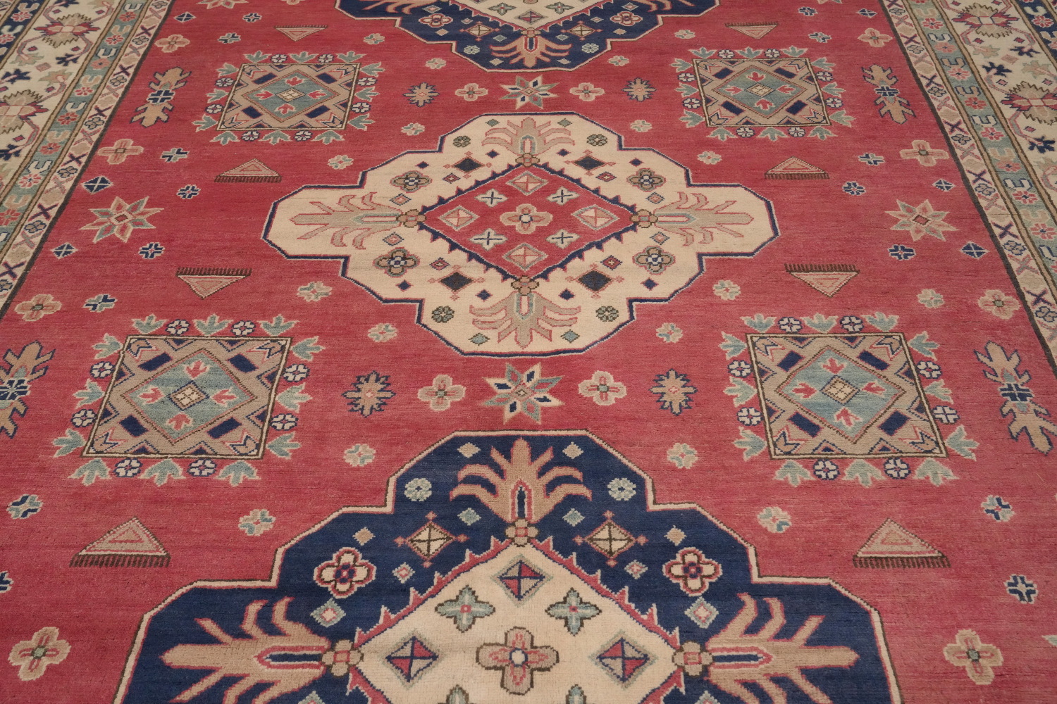 Vegetable Dye Kazak Handmade Large Area Rug 9x12