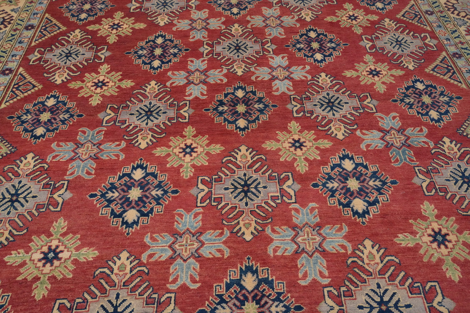 Vegetable Dye Kazak Large Area Rug 9x12