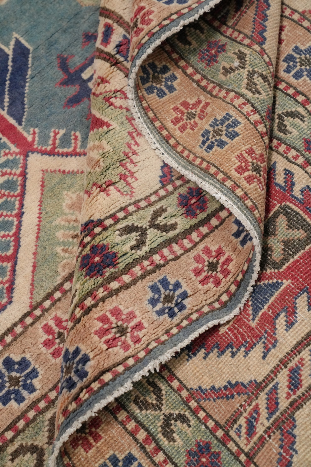 Geometric Kazak Vegetable Dye Large Rug 9x16